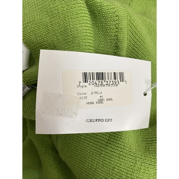 NWT Emanuel Ungaro Wool Turtleneck Sweater Pullover Long Sleeve Green Black M - Picture 5 of 6